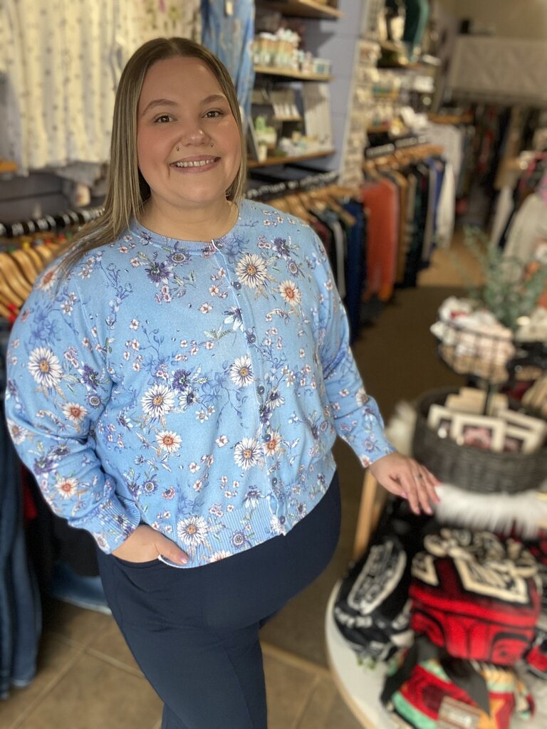 Patti Daisy Cotton Cardigan Large