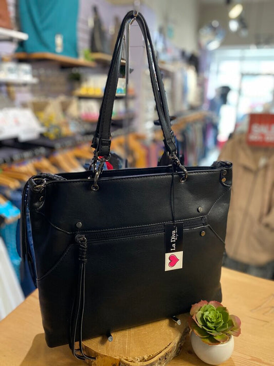 La Diva Black Tassel Purse