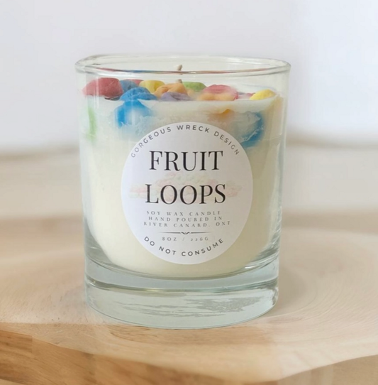 Fruit Loops Dessert Candle