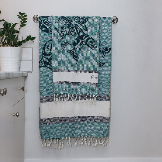 Artisan Cotton Towel (Large) - Orca Family