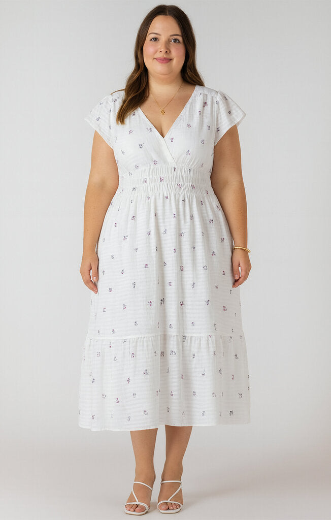 Wrap Front Tiered Mini Dress XL