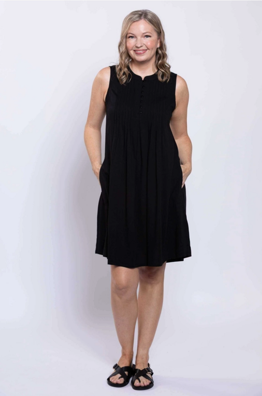 Rosalie Dress, Black, Linen Bamboo