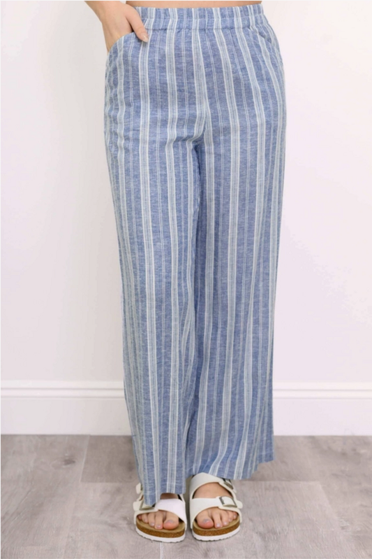 Parker Pant, Denim Stripe, Linen Viscose