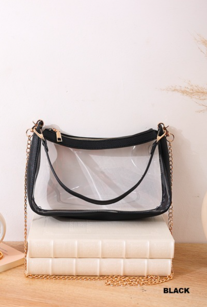 Clear Satchel Bag - Black