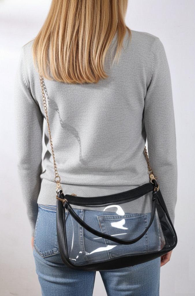Clear Satchel Bag - Black