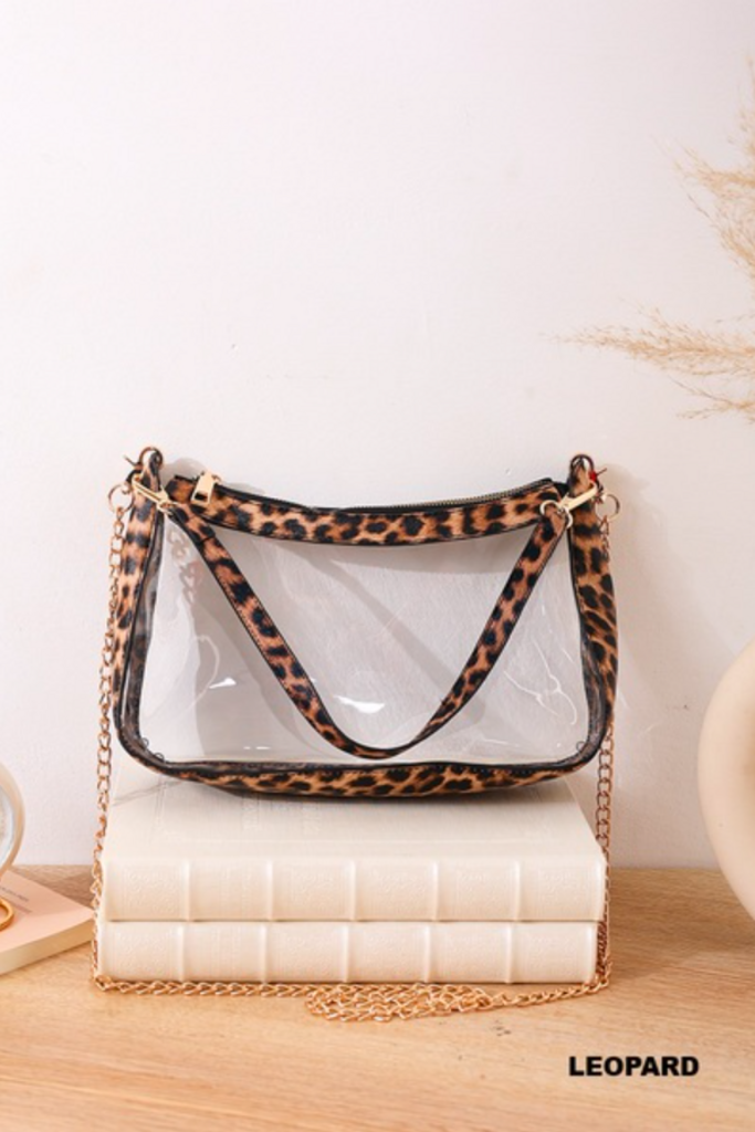 Clear Satchel Bag - Leopard