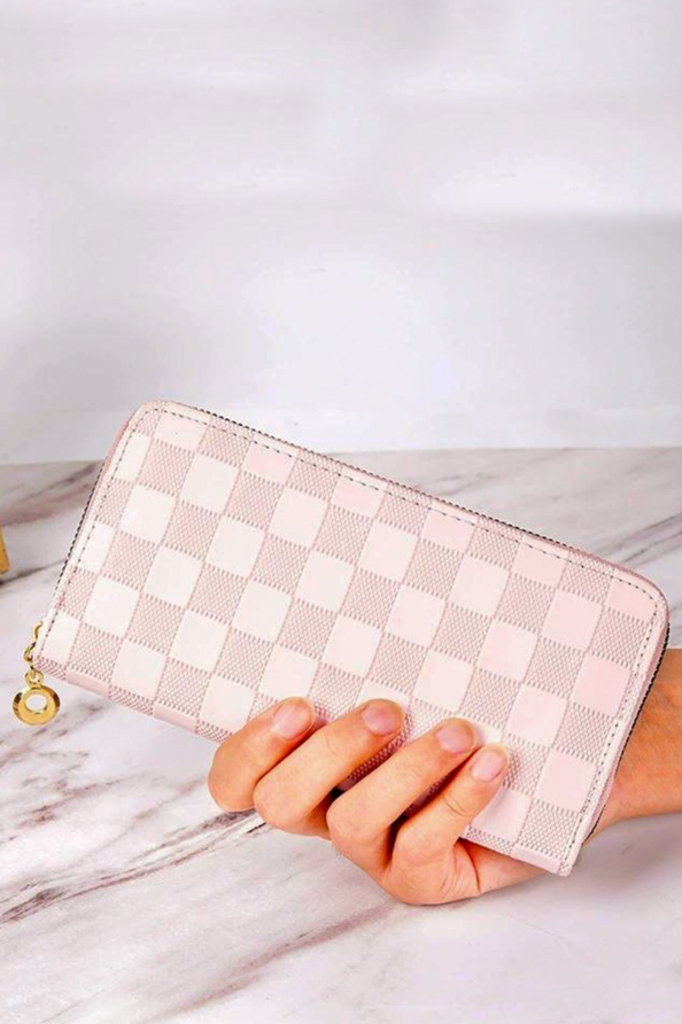 Checkered Monogram Vegan Leather Wallet