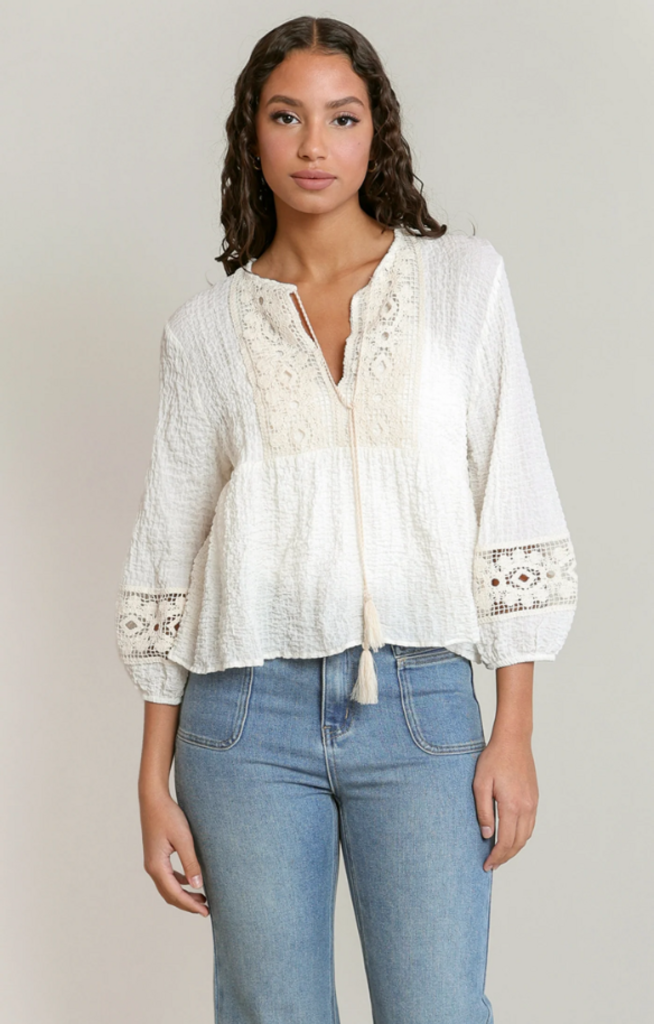 Crochet Detail Blouse 1X
