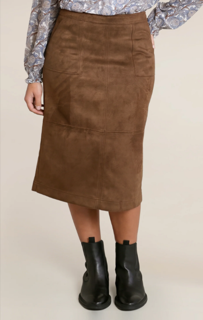 DEX Suede Midi Skirt 1X