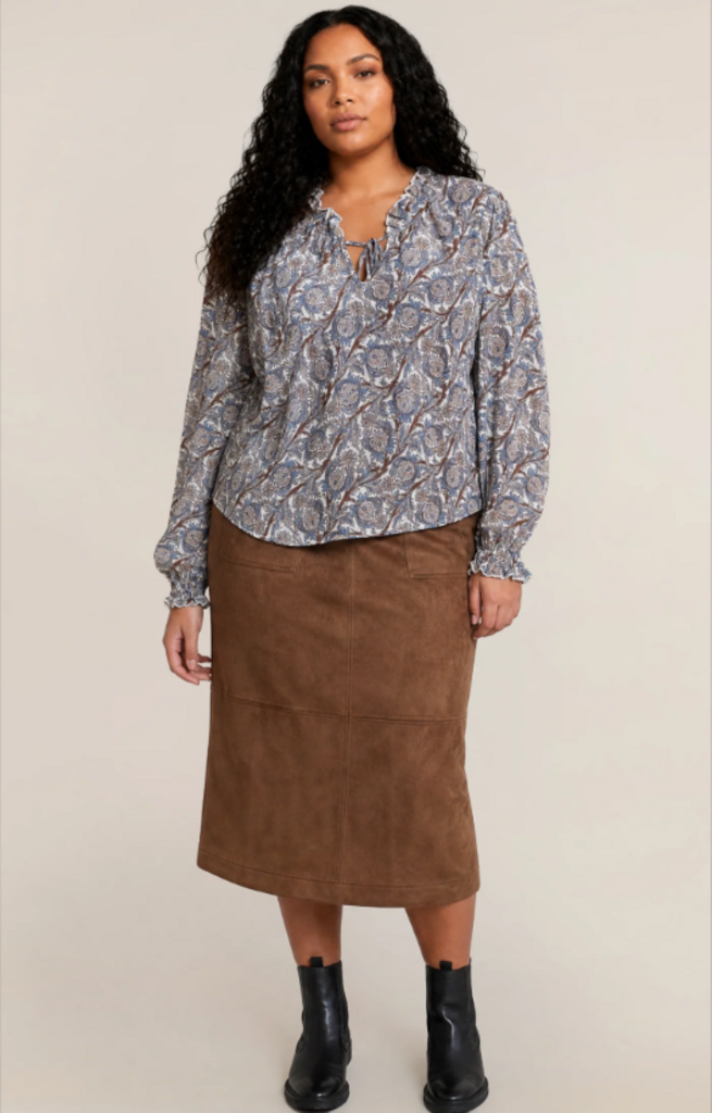 DEX Suede Midi Skirt XL
