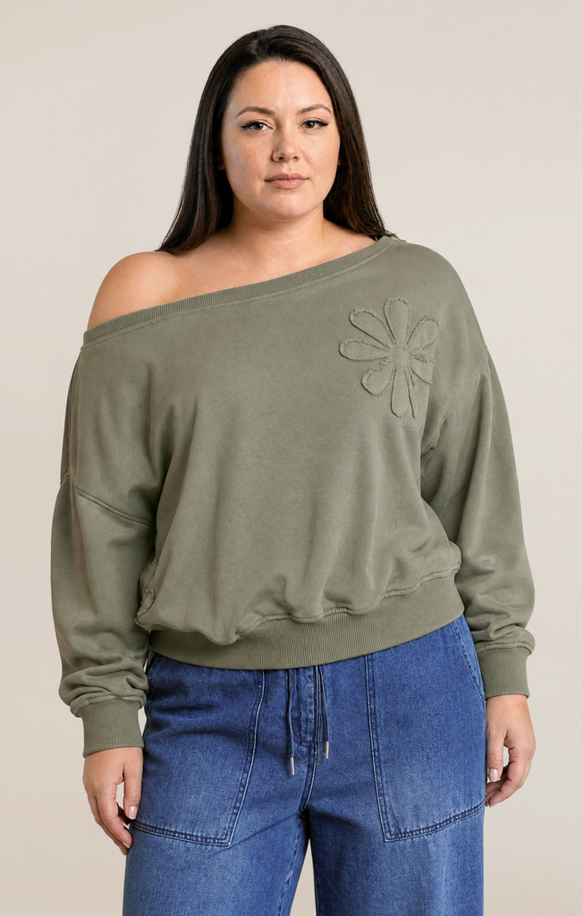 Dex Floral Embroidered Sweatshirt 1X