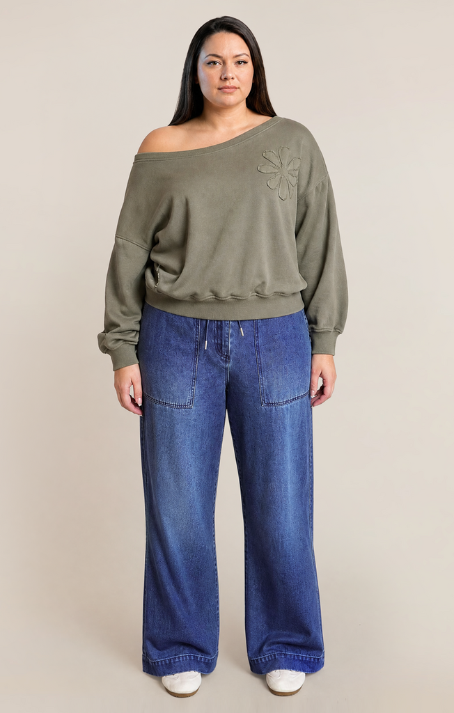 Dex Floral Embroidered Sweatshirt XL