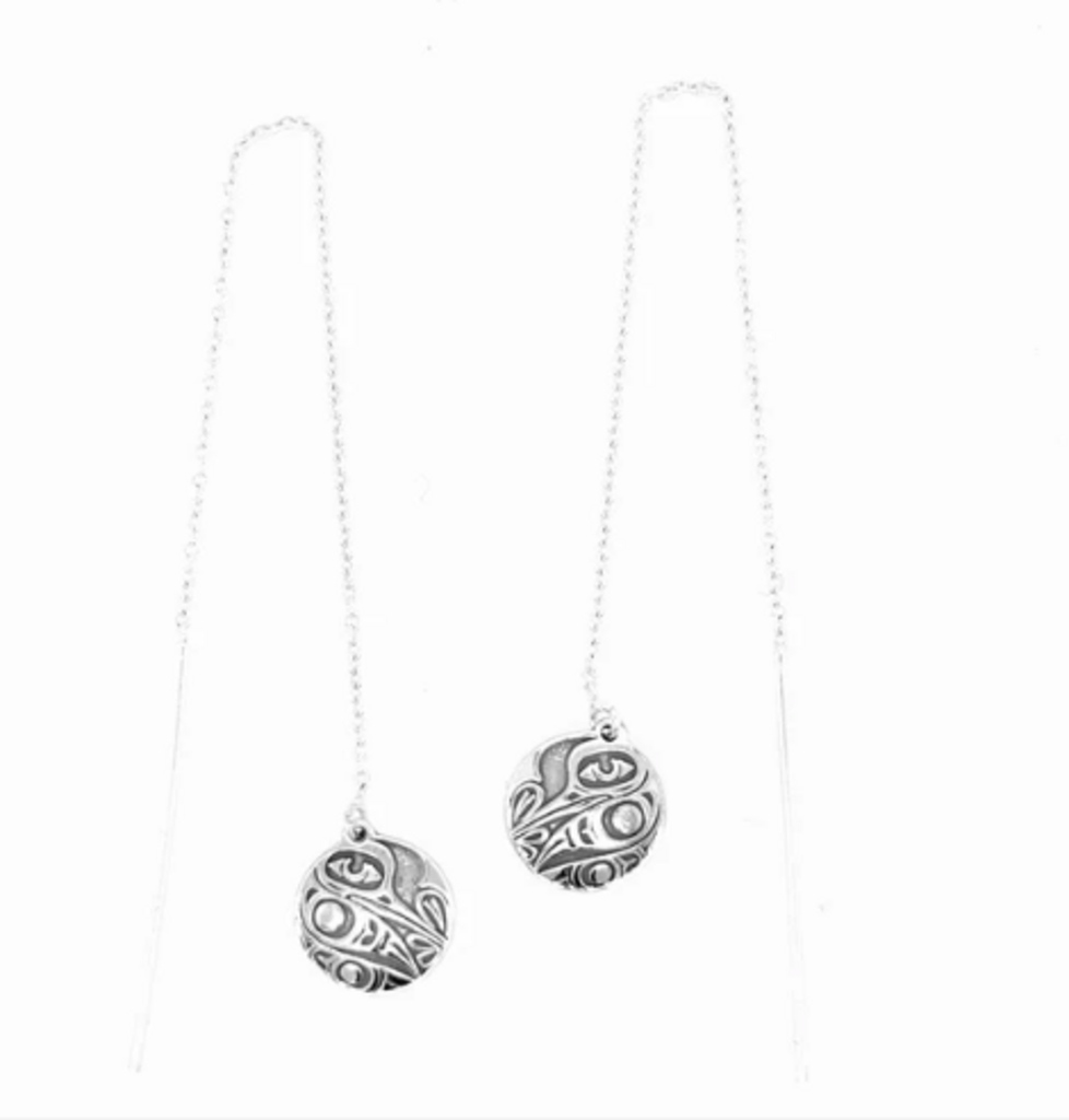 Earrings - Sterling Silver - Drop - Threaders - Hummingbird - 10mm