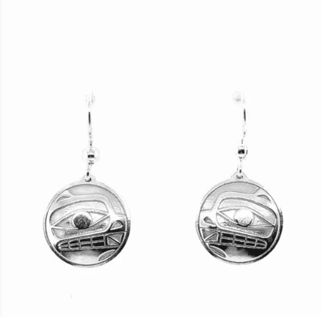 Earrings - Sterling Silver - Drop - Round - Bear - 15mm