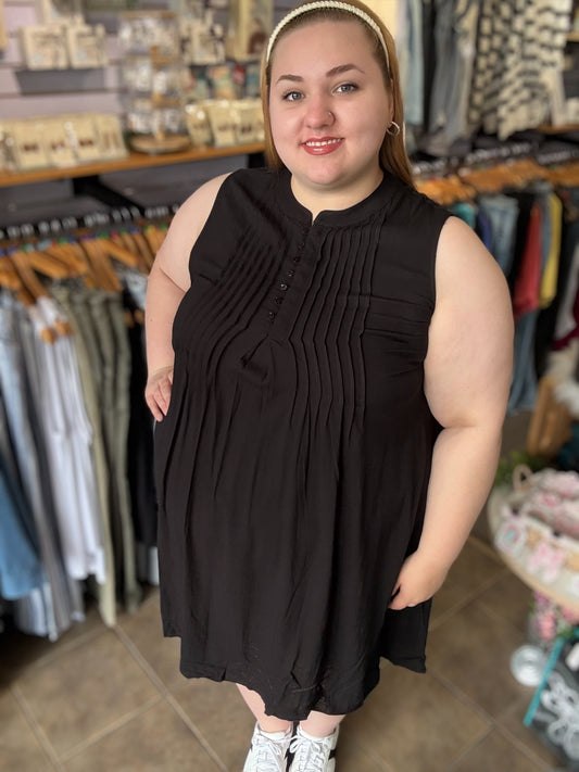 Rosalie Dress, Black, Linen Bamboo