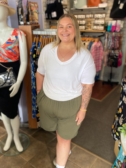 Elastic waist shorts 1X