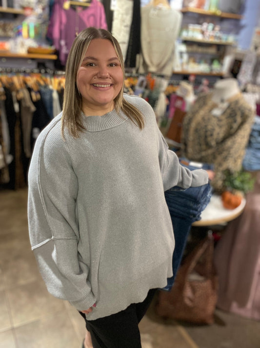 Side slit oversized sweater 2X/3X