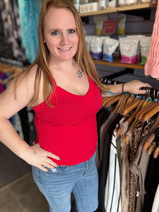 Ribbed crop cami 2X
