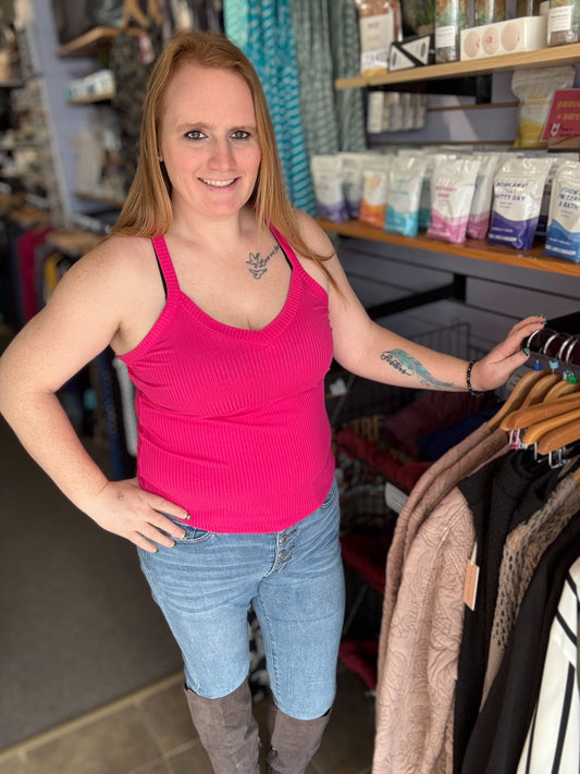 Ribbed crop cami 2X
