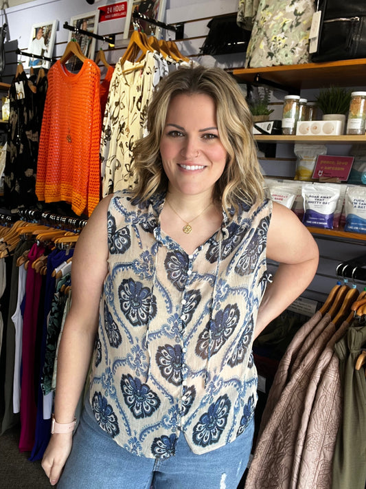 Smocked Shoulder Blouse-Dex plus XL