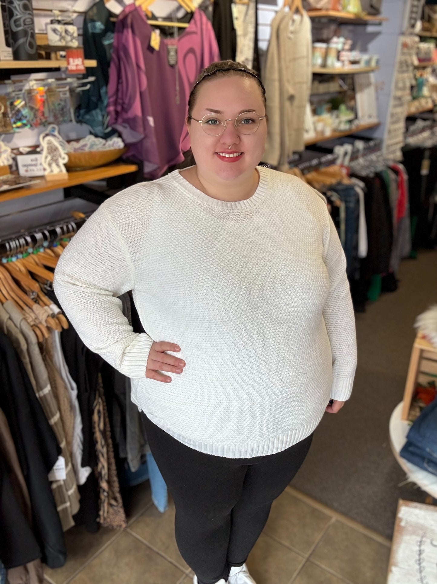 Round Neck Basic Sweater 2X/3X