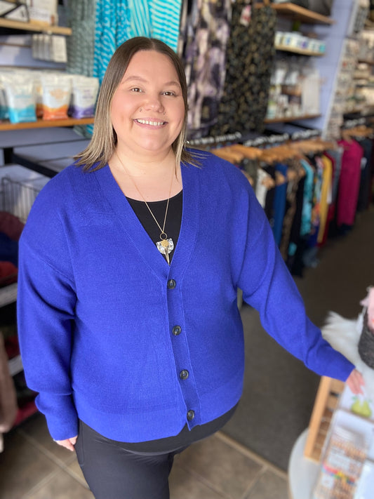 Viscose button up sweater 2x