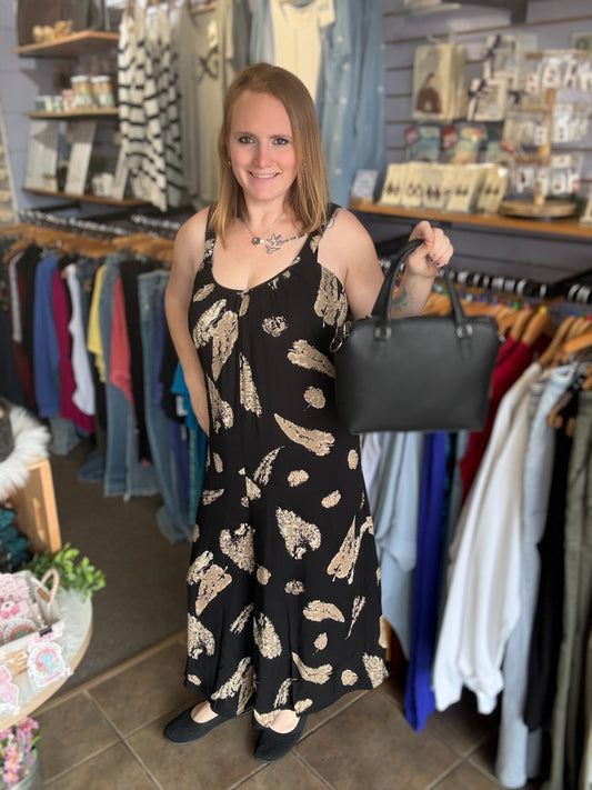 Joanna Jumpsuit, Shadow Leaf, Linen Bamboo