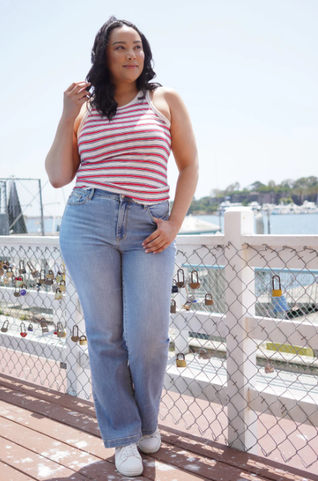 Straight Fit Medium Wash Denim Size 24