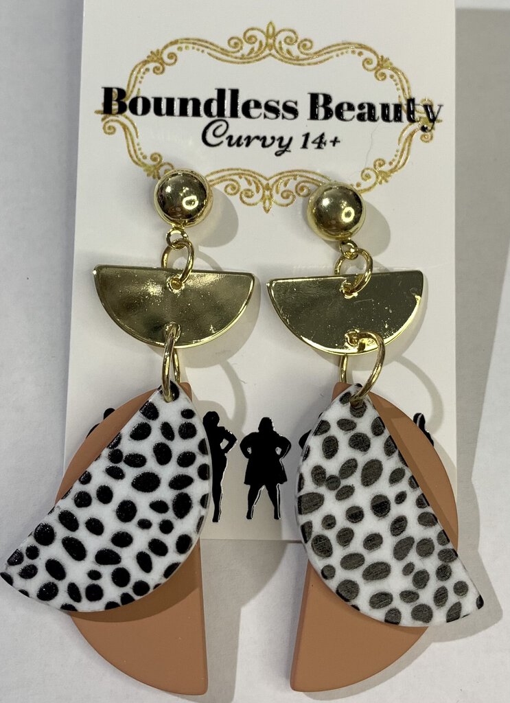 Half moon spot earrings