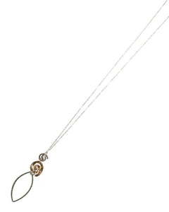 Swirls and marquise cut out pendant necklace