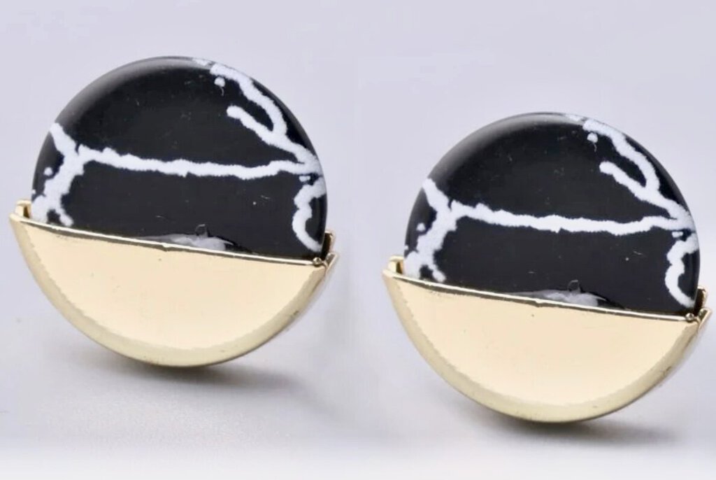 Round Circle marble earrings