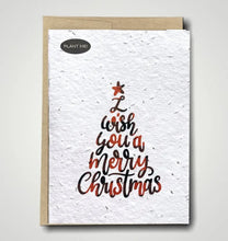 Load image into Gallery viewer, Plaid I Wish a You Merry Xmas Plantable Greeting Card
