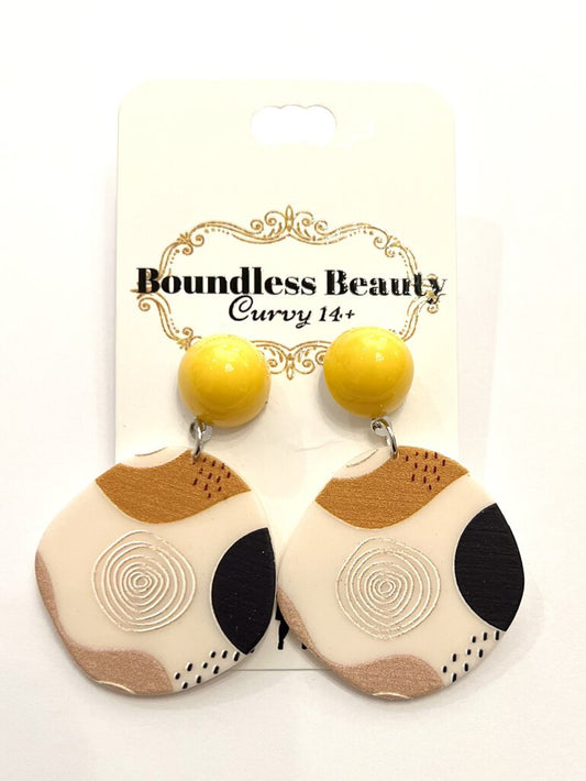 Fall circle yellow Earrings