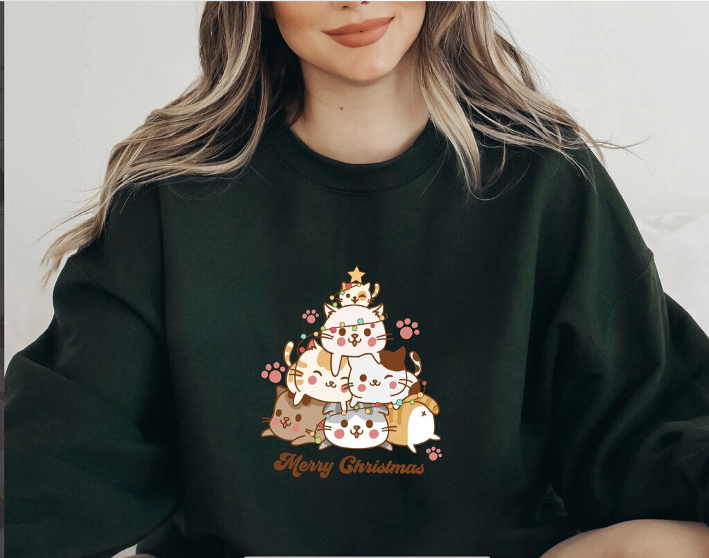 Cat Themed Holiday Sweater Large