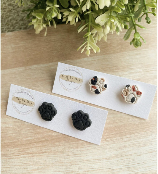 Paw Print Studs | Calico