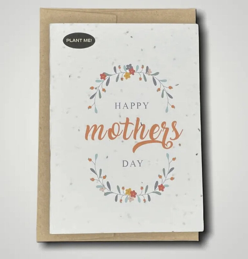 Flower & Happy Mothers Day plantable greeting card