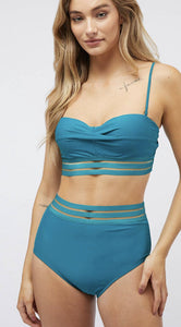 Solid Laced Two Piece Swimsuit 2x