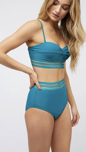 Solid Laced Two Piece Swimsuit 3x