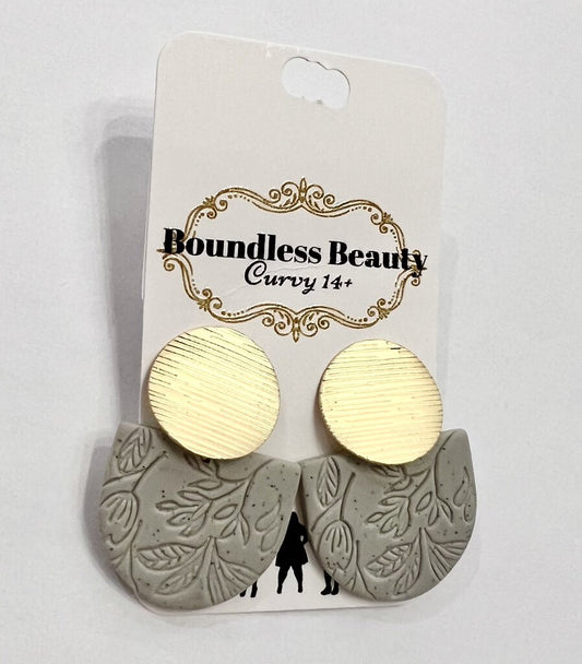 Grey Imprint Earring