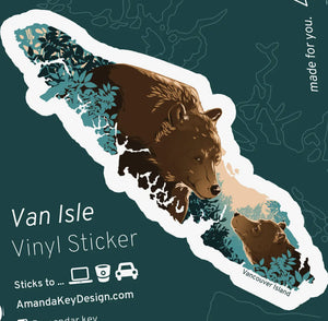 Vancouver Island Bear Family - 3" Vinyl Sticker