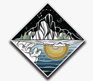 Mountain and Ocean Sticker