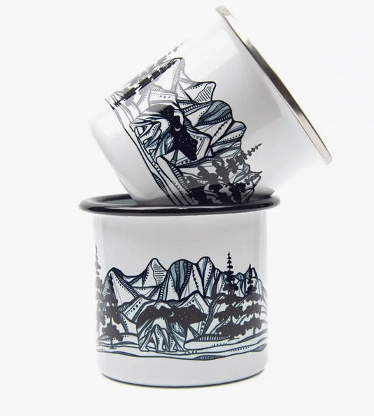 Bear and Mountains Camping Mug