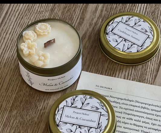 Cucumber & melon 4oz Soy Wax, Mini Flowers