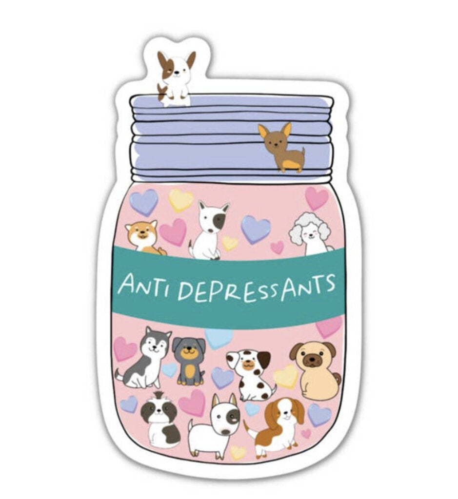 Dog Anti Depressants Vinyl Sticker