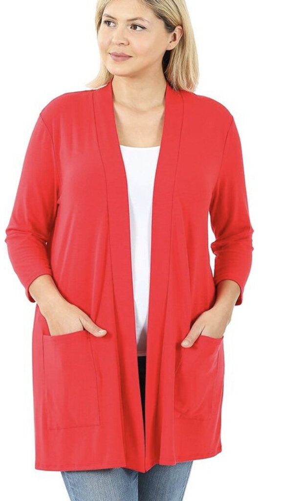 Slouchy Open Pocket Cardigan XL/1X