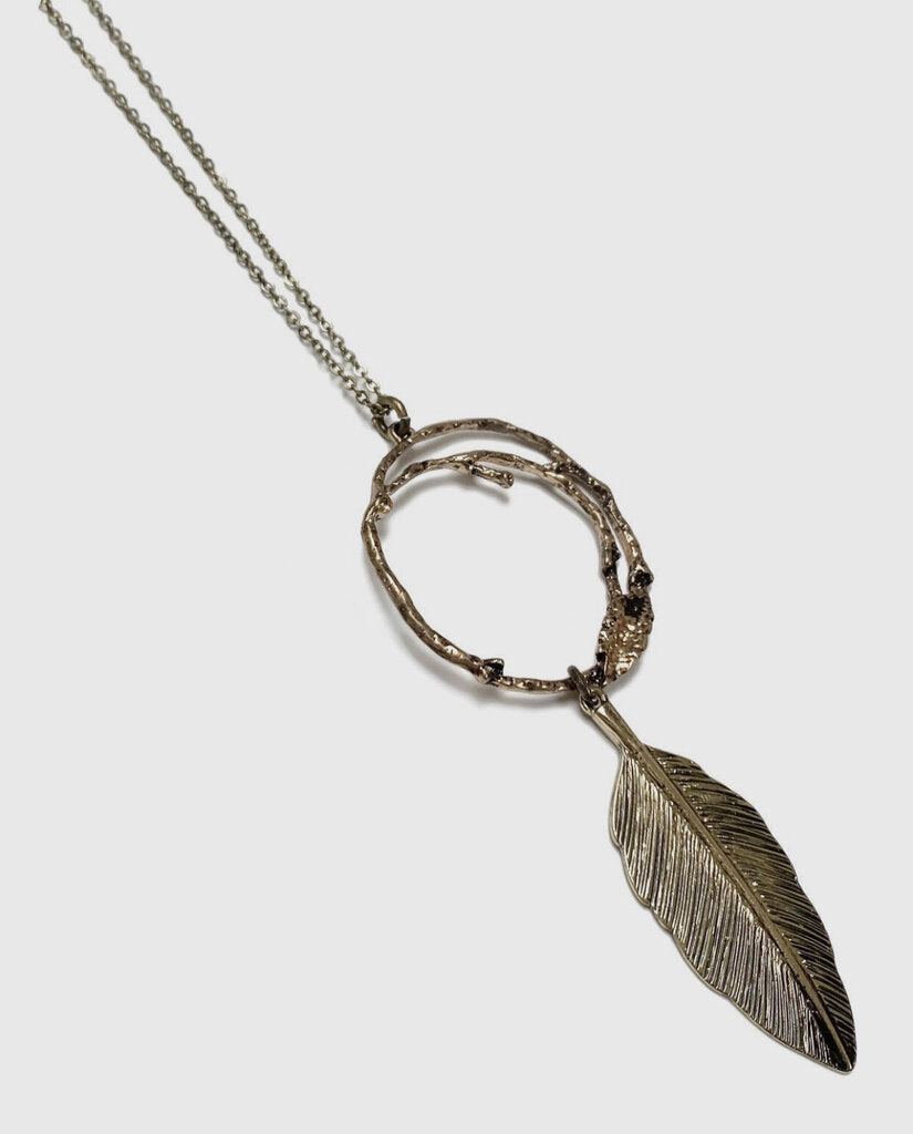 Vintage Gold Nature Lover Leaf Pendant Layering Necklace