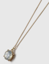 Load image into Gallery viewer, Matte Gold Opal Faux Crystal Charm Necklace
