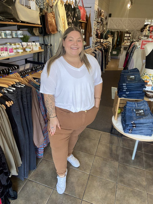 High waist brown slim fit size 24