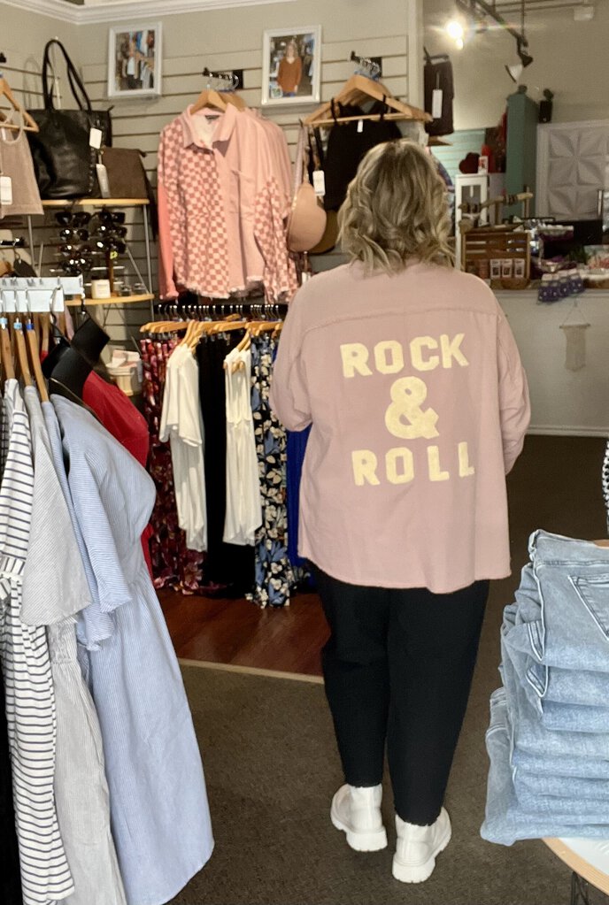 Rock & Roll Button Up Pink 1x