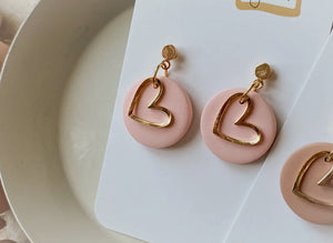Maggie light pink heart earrings